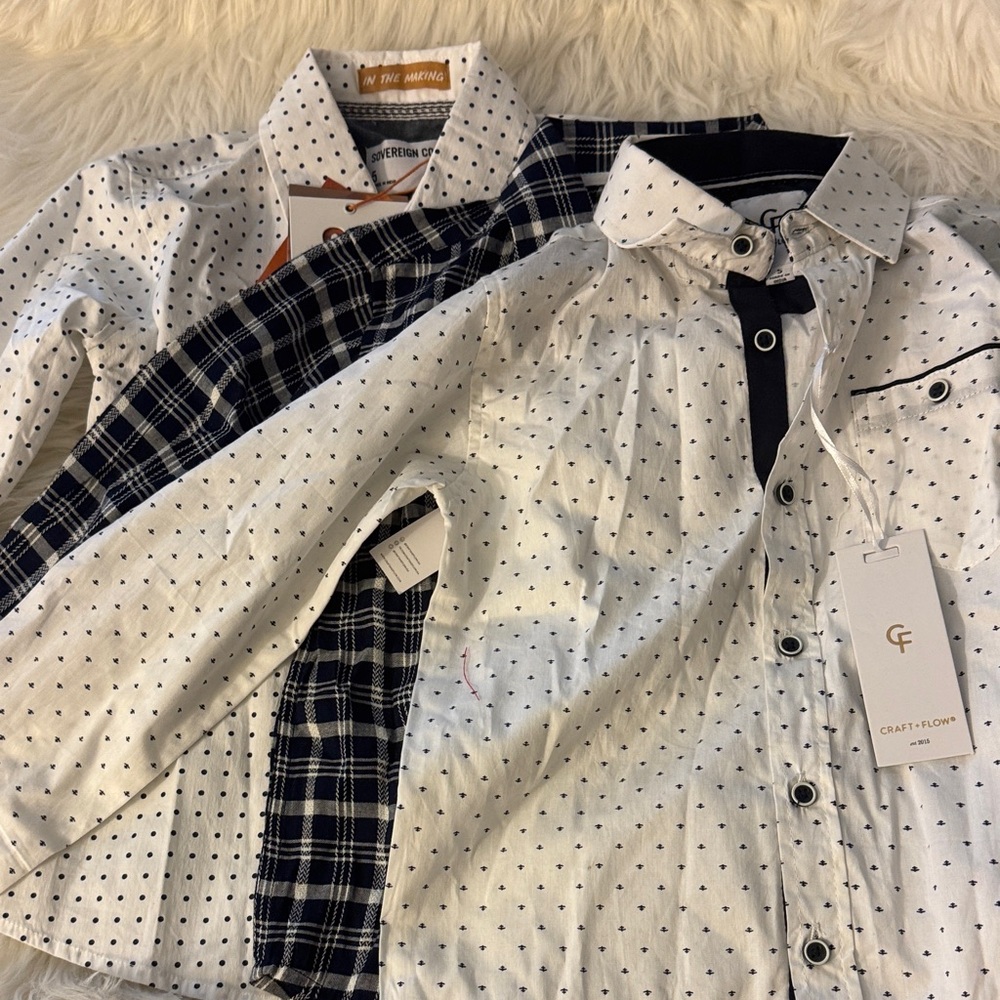 White and Navy Shirts